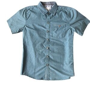 Craft and Flow Boys Short Sleeve Blue Button Down | 10/12